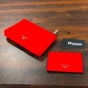 RED Wallet &Credit Card Holder Gift Set .Pouch Style by Dune London.
